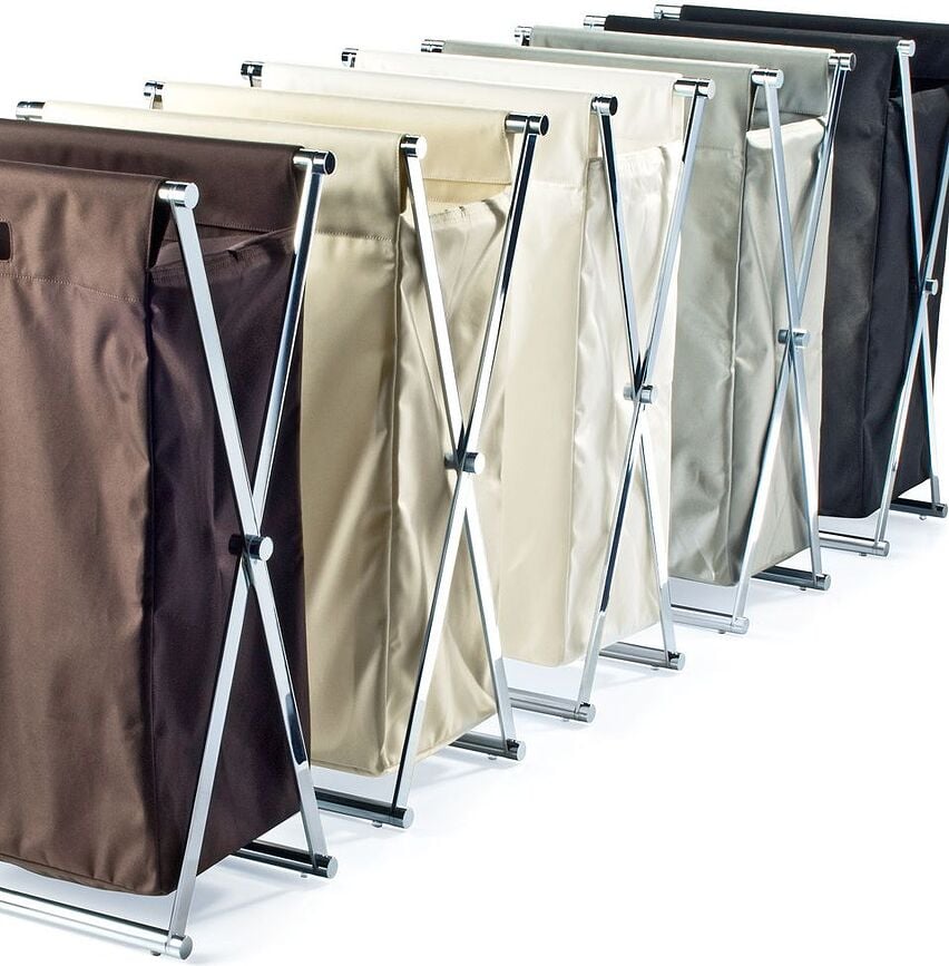 Cesto para la colada Cross, estructura cromada, gris