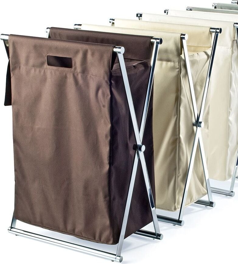 Cesto para la colada Cross, estructura cromada, gris