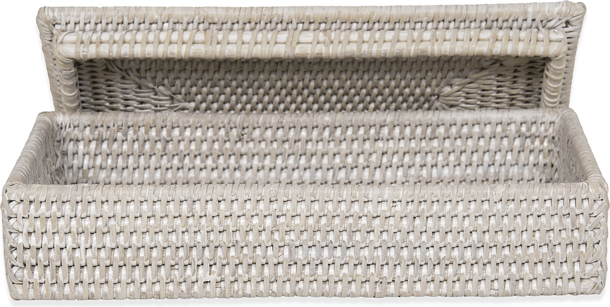 Cesta de ratán Basket, marrón, con tapa