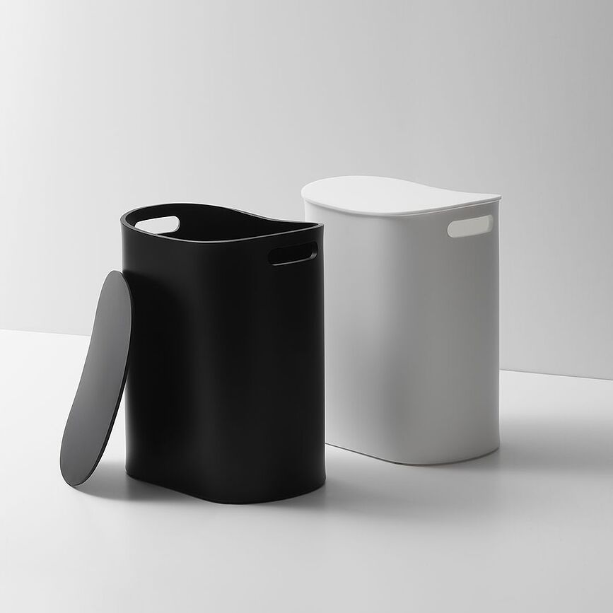 Cesto para Ropa Sucia All In, 48,5 cm, blanco mate