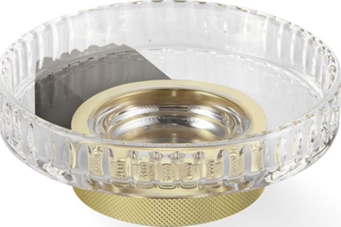 Club Seifenschale geriffelt dunkles Metall matte - gold für die Wand