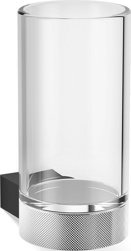 Club Zahnbürstenbecher schwarz matt-chrom für die Wand