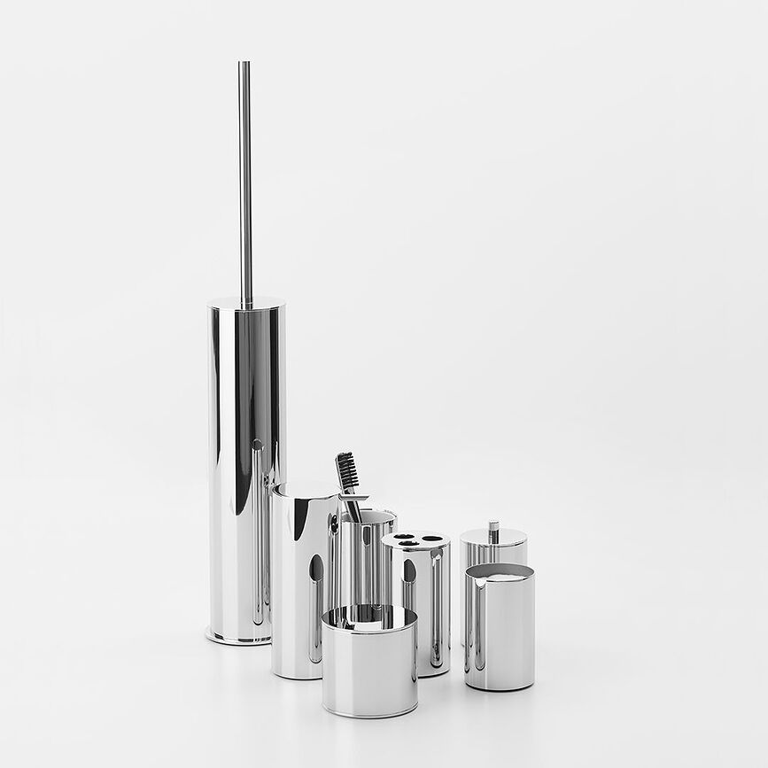 Contenedor para Discos Desmaquillantes Tube, cromado