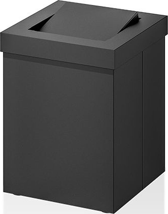 Contract Poubelle de salle de bain à clapet, 15 cm, noir mat