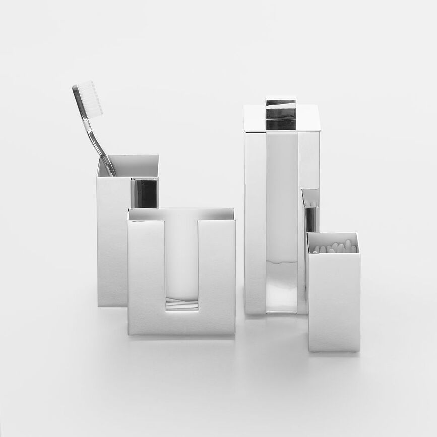 Corner Δοχείο Μπάνιου, σκούρο μεταλλικό ματ, 8 cm