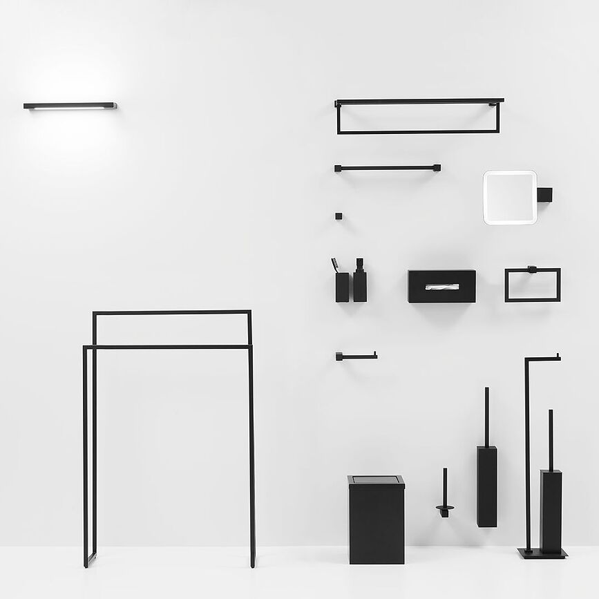 Corner Κρεμάστρα για Χαρτί Υγείας, απλή, μαύρη ματ