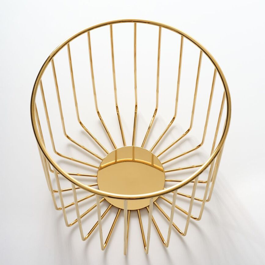 Decor Walther Classic Panier à Serviettes 26 cm, or mat