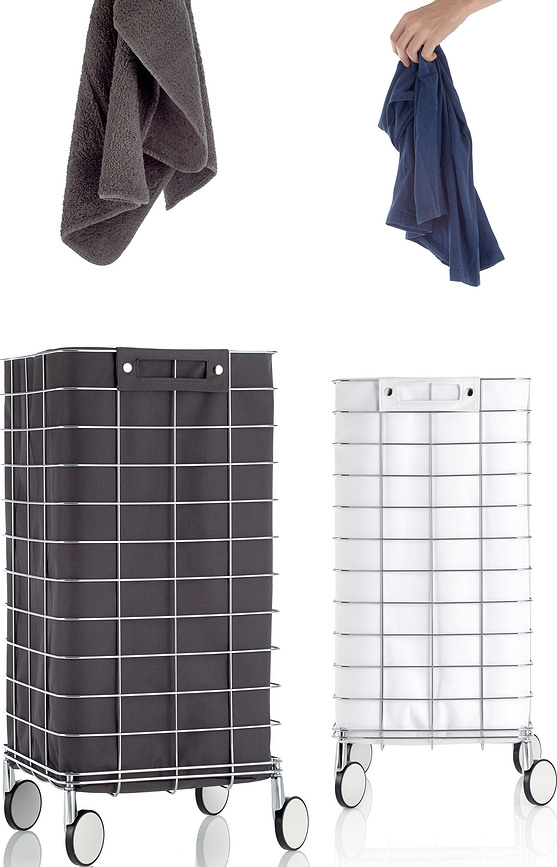 Decor Walther Panier à Linge sur roulettes, anthracite
