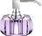 Dispensador de jabón Kristall, violeta, con bomba cromada