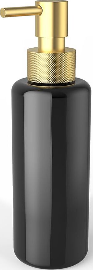 Dispensador de Jabón Porter, negro, con bomba dorado mate