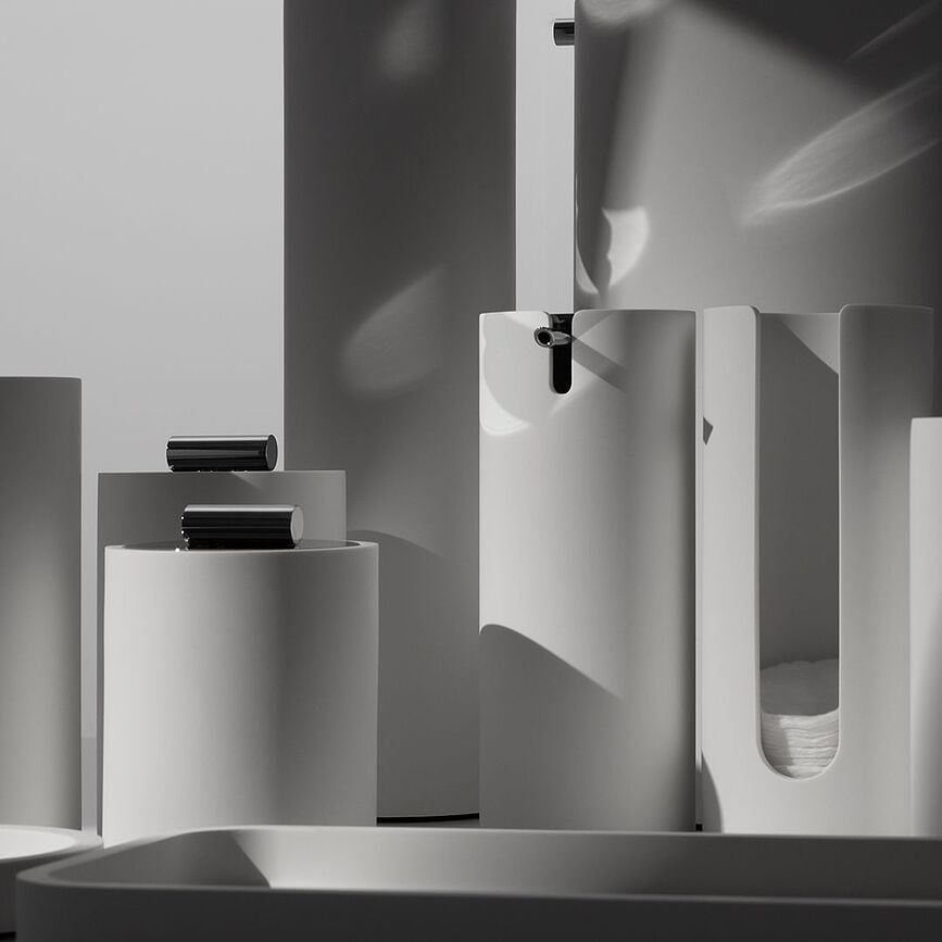 Dosificador de jabón Stone, cromo-blanco