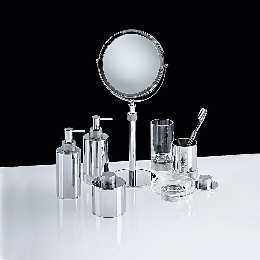 Espejo de Maquillaje de aumento x5 Classic, negro mate y cromo