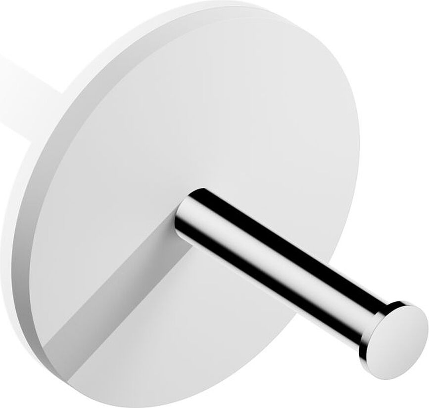 Gancio appendiabiti per asciugamani Stone cromo-bianco