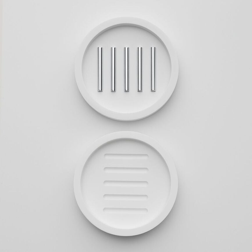 Jabonera Stone, blanco mate