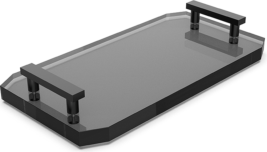 Kristall Kopalniški pladenj, antracitna, s črnimi ročaji