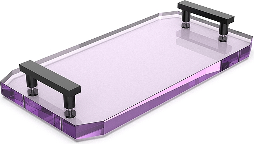 Kristall Kopalniški pladenj, vijoličen, s črnimi ročaji