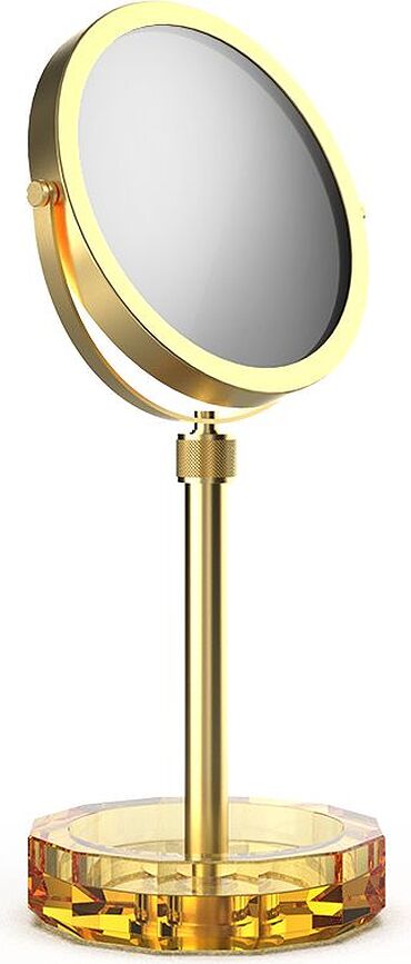 Kristall Miroir Cosmétique avec socle, doré mat