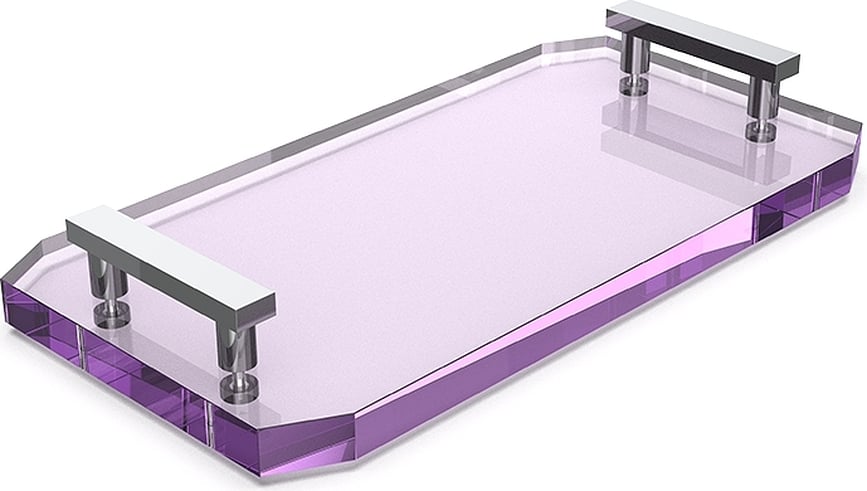 Kristall Pladanj kupaonski ljubičasti s kromiranim ručkama