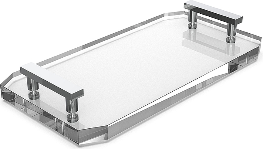 Kristall Pladanj za kupaonicu prozirni s kromiranim ručkama