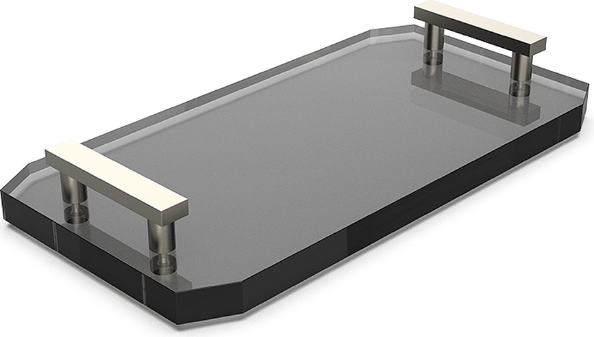 Kristall Pladanj za Kupaonicu s poniklanim ručkama antracitni