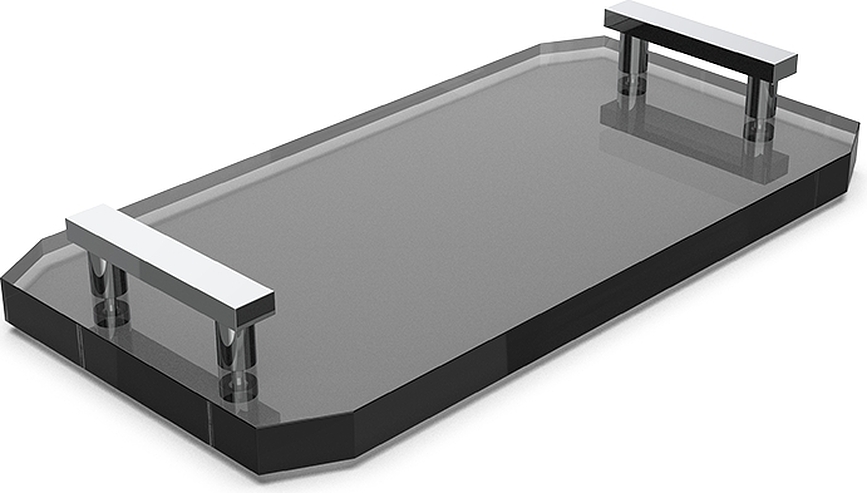 Kristall Plateau de salle de bain, avec poignées chromées