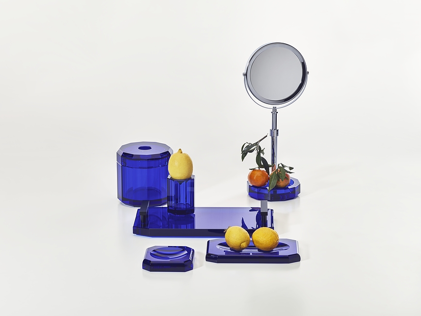 Kristall Plateau de Salle de Bain, vert foncé, avec poignées noires