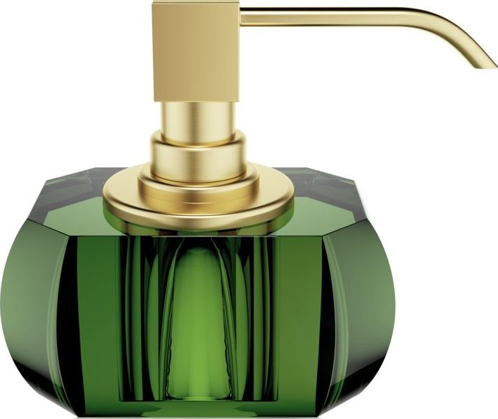 Kristall Seifenspender grün mit Gold Matt-Pumpe