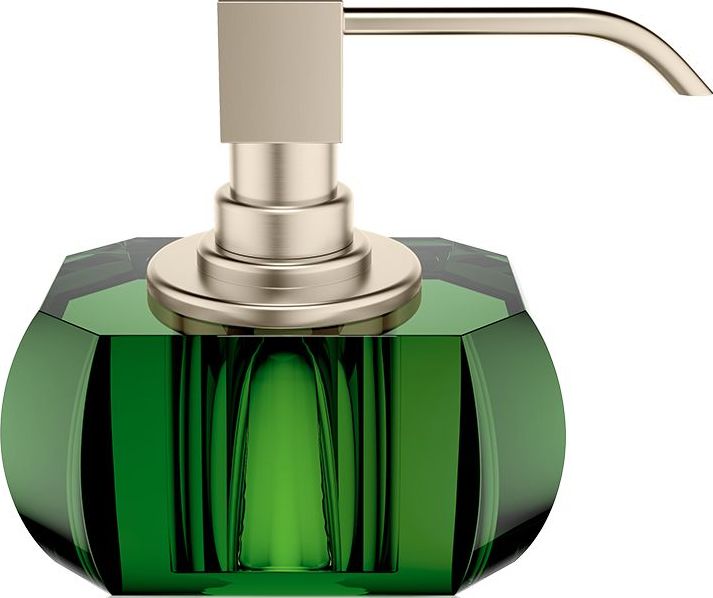 Kristall Seifenspender grün mit Nickel-Pumpe