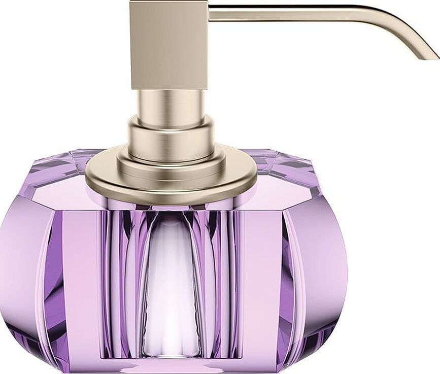 Kristall Seifenspender violett mit Nickel-Pumpe