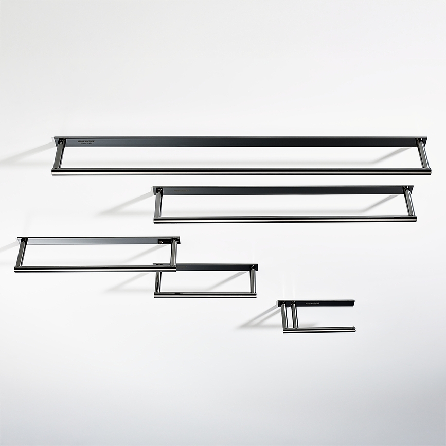 Mikado Frame Barre Porte-serviettes 21 cm, métal foncé mat, avec revêtement PVD