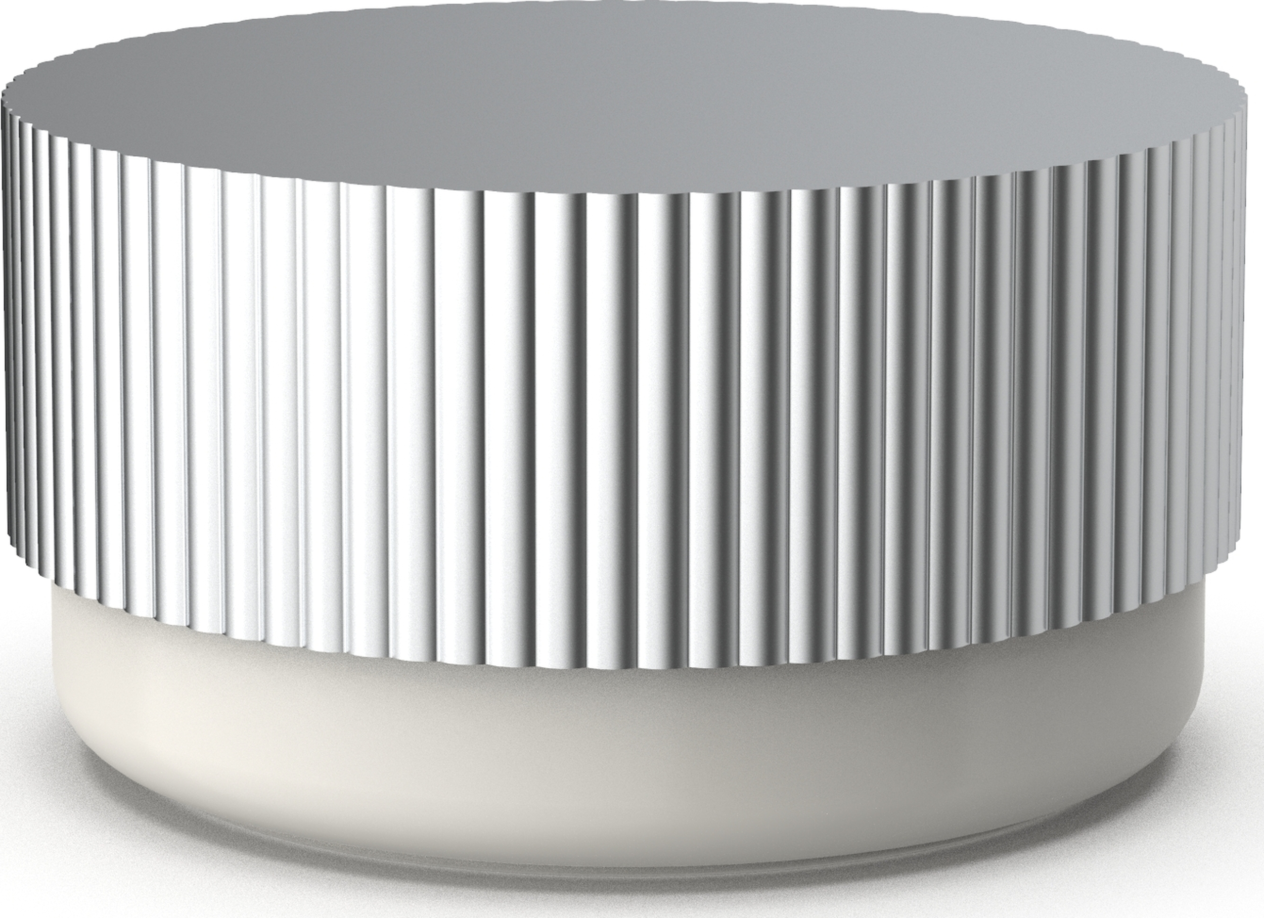 Of Line Badezimmerbehälter 16,5 cm cremefarbig mit silbernem Deckel