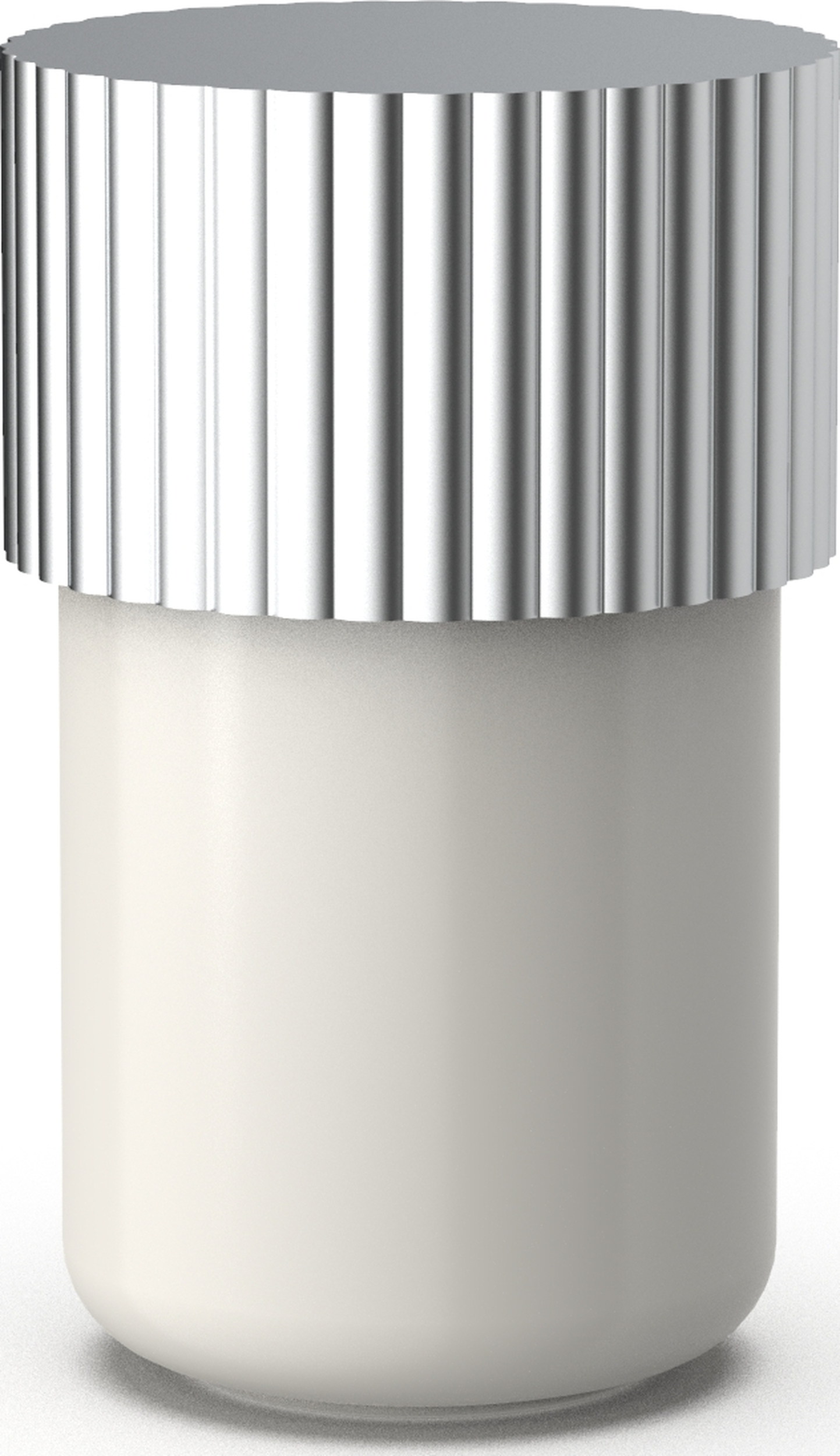 Of Line Badezimmerbehälter 7,6 cm cremefarbig mit silbernem Deckel