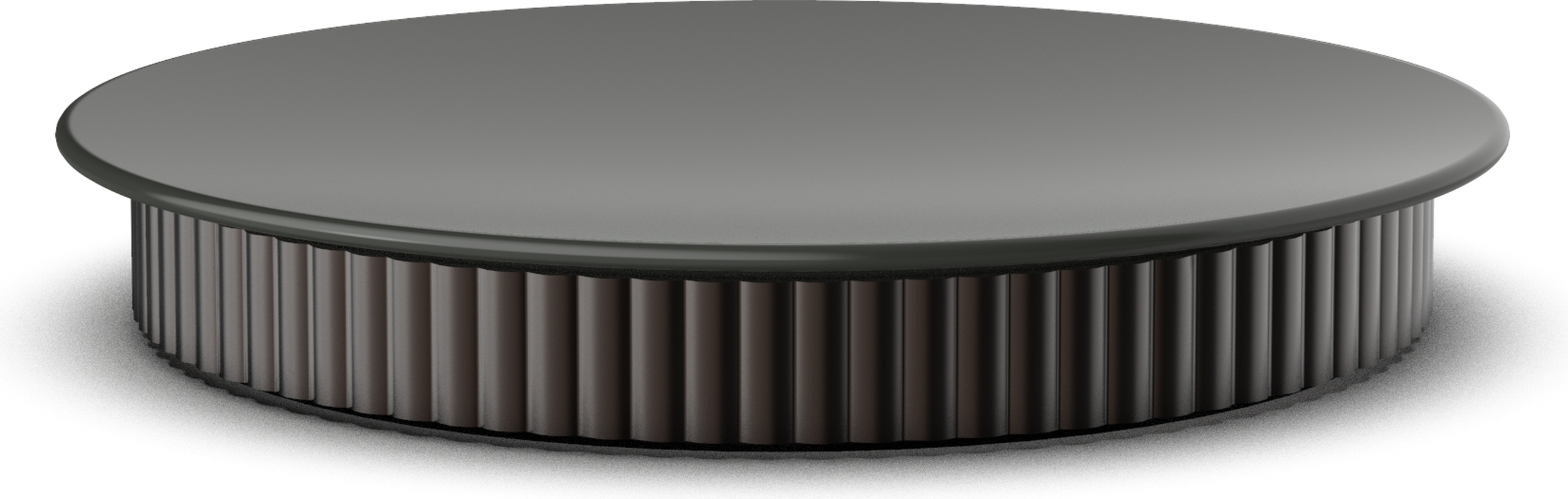 Of Line Badezimmertablett 18 cm schwarz mit braunem Sockel