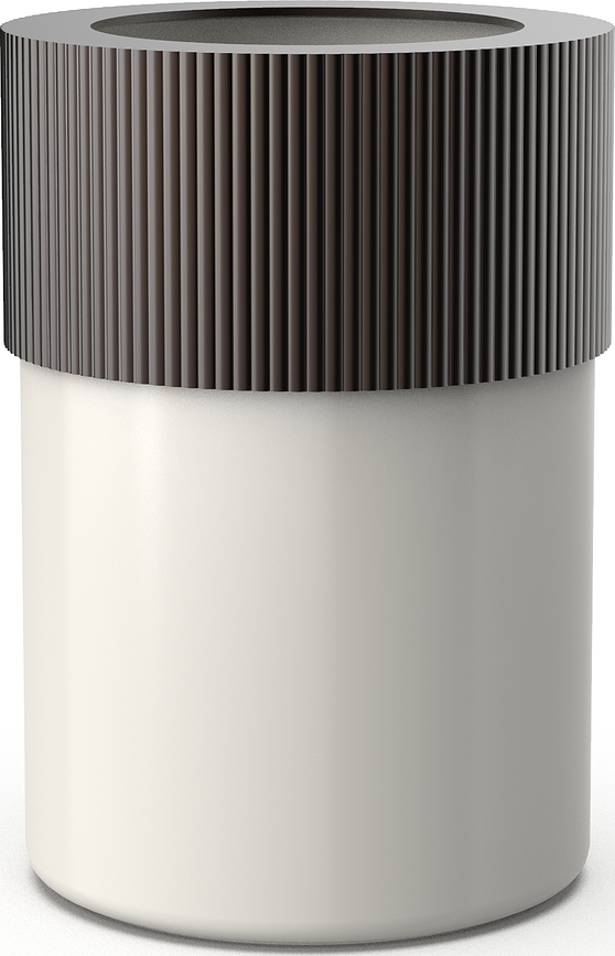 Of Line Badrumspapperskorg, krämvit med brunt lock