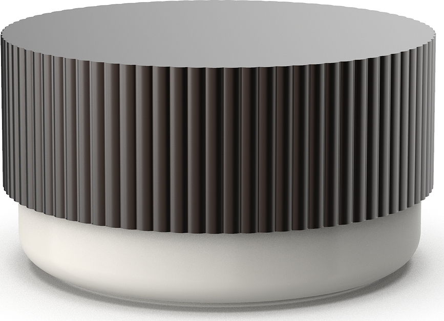 Of Line Bathroom container 16,5 cm cream with a brown lid