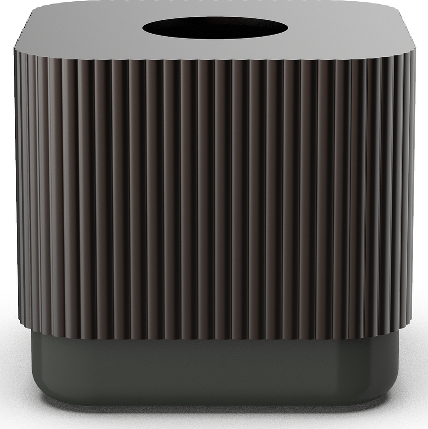 Of Line Distributeur de Mouchoirs, noir, avec couvercle marron