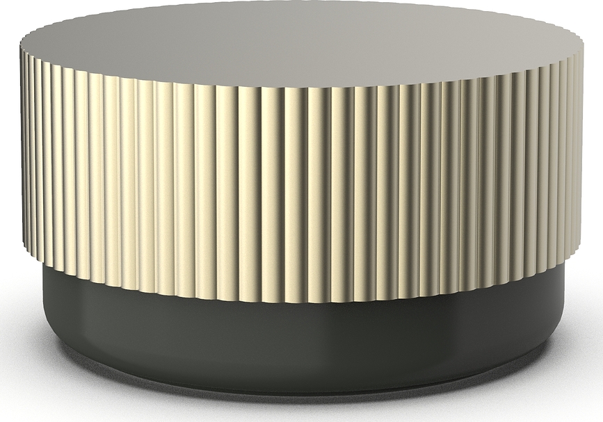 Of Line Pot de Rangement pour salle de bain, 16,5 cm, avec couvercle doré