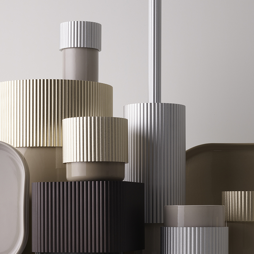 Of Line Pot avec couvercle doré, 10 cm, sable