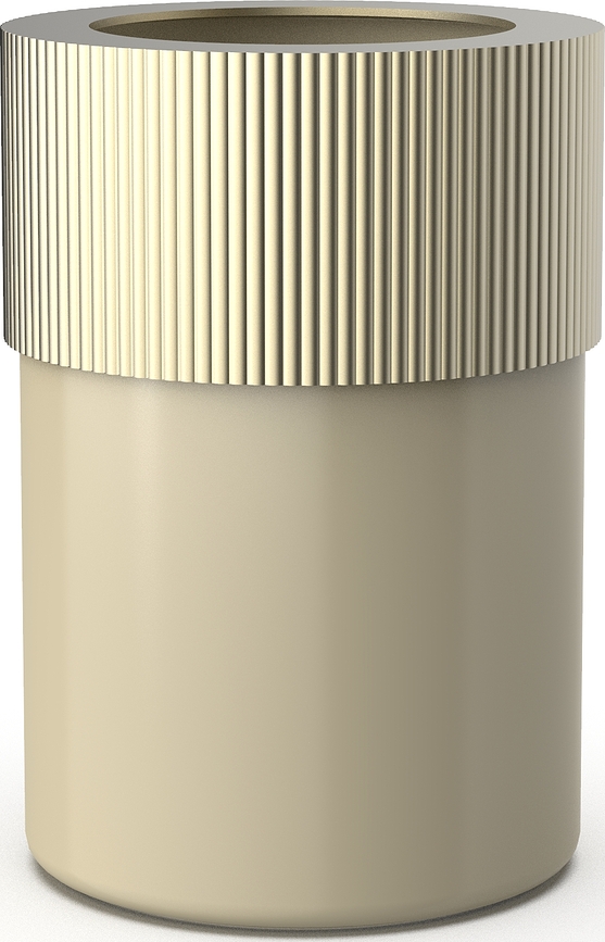 Of Line Poubelle de Salle de Bain avec couvercle doré, sable