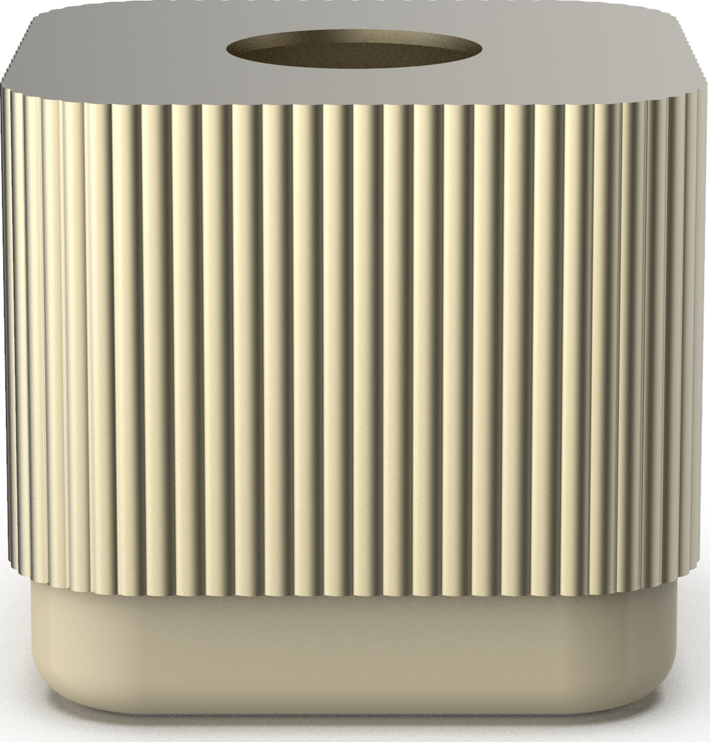 Of Line Taschentuchhalter sandfarbig mit goldfarbenem Deckel