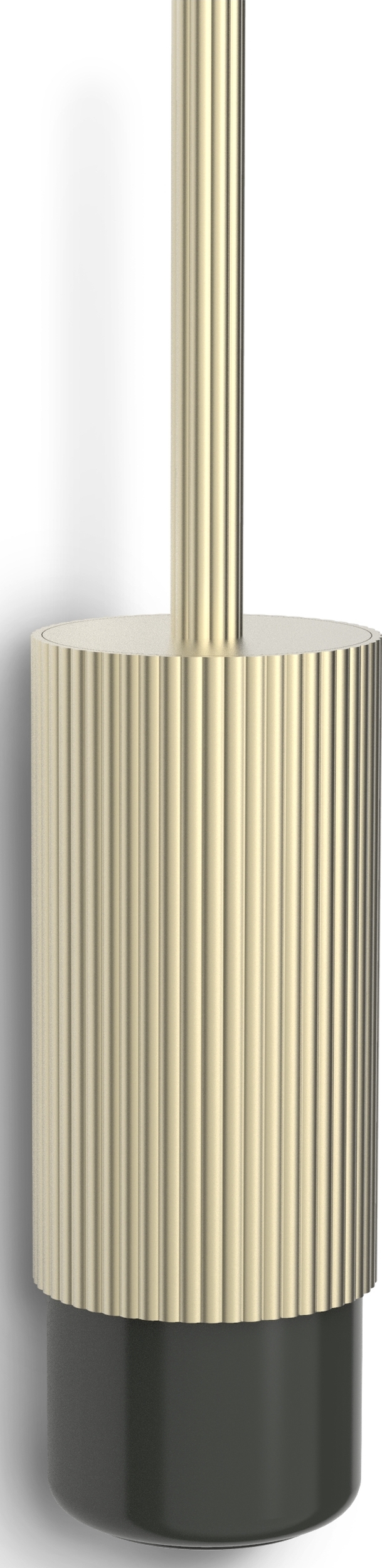 Of Line Toilettenbürste goldfarben für die Wand mit schwarzem Sockel