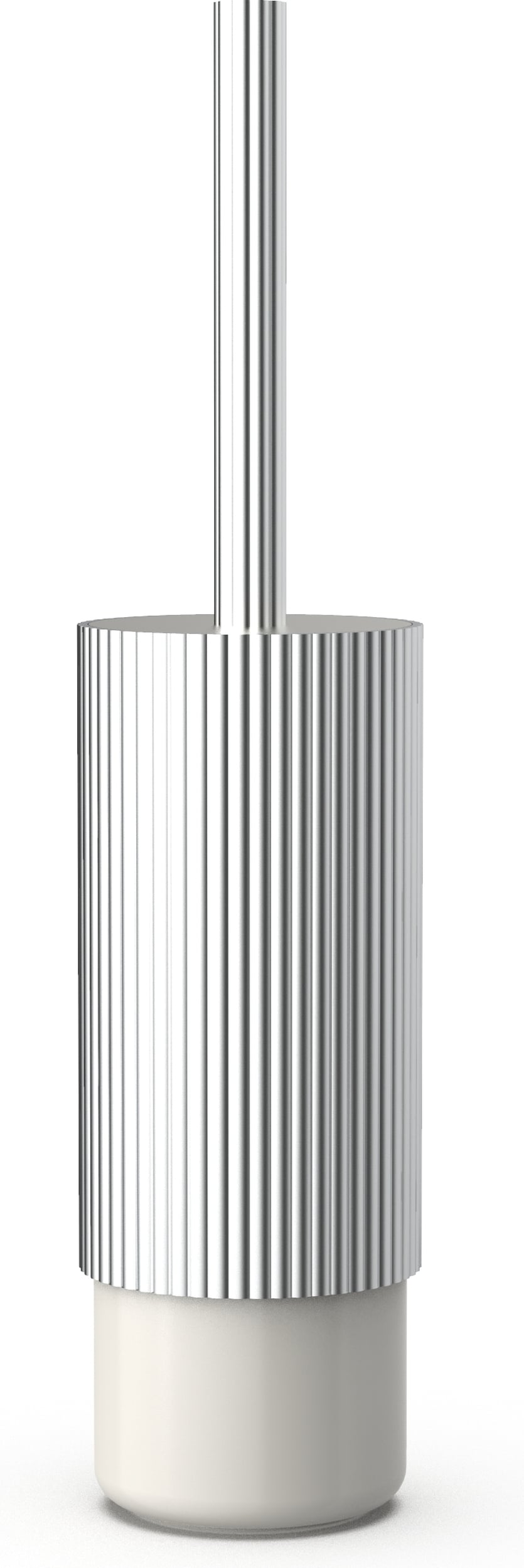 Of Line Toilettenbürste silberfarben mit cremefarbenem Sockel