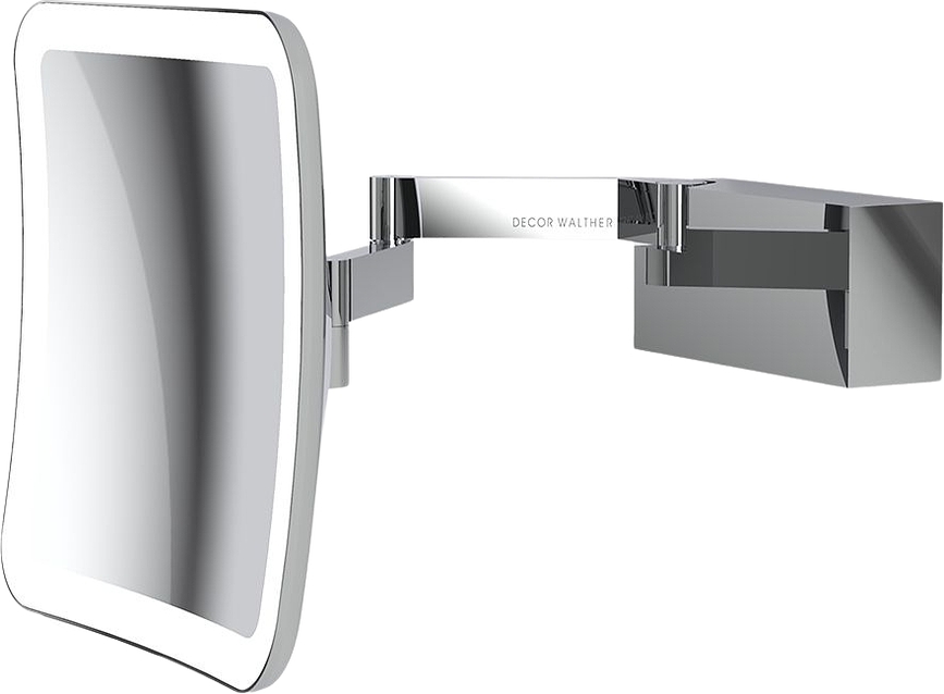 Oglindă cosmetică cu efect de lupă x5 Vision pătrată crom de perete