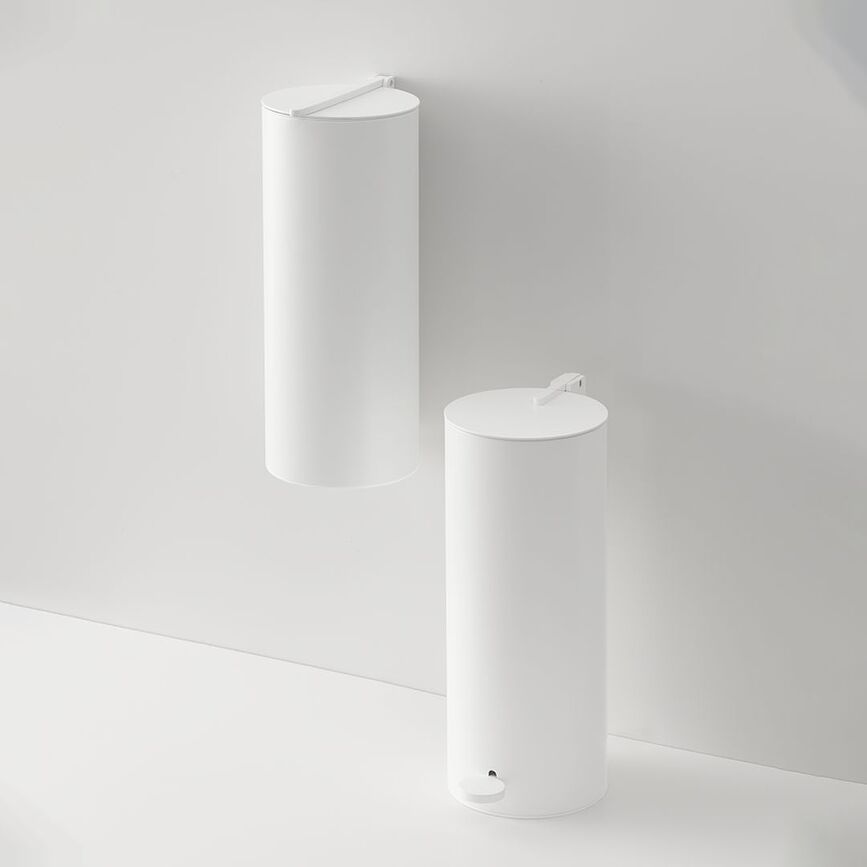 Papelera cromada Bin, de pared, para baño
