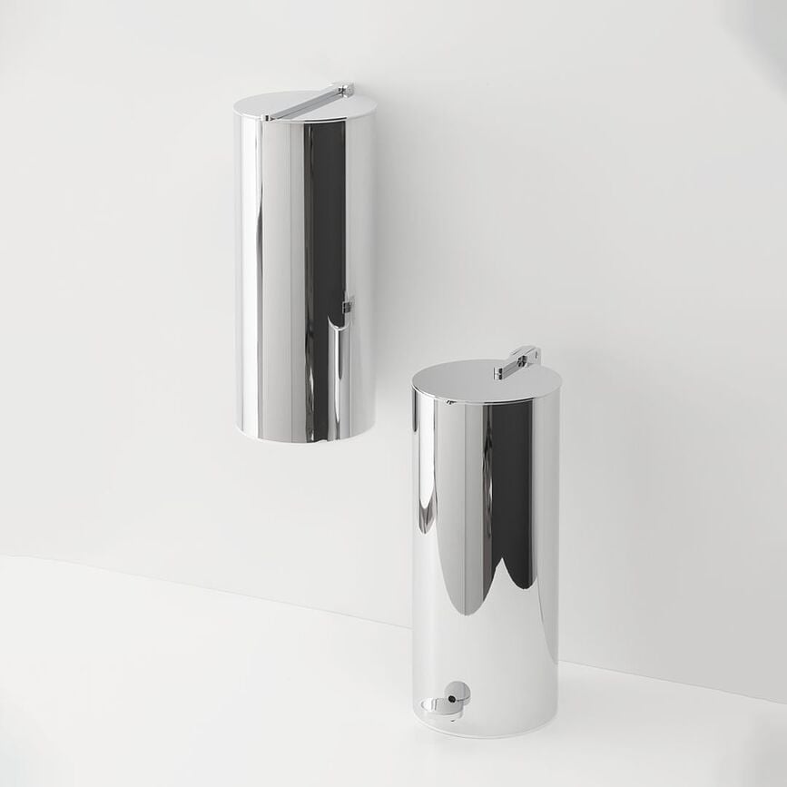 Papelera cromada Bin, de pared, para baño