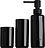 Pop Up Distributeur de Savon avec gobelets, noir, Set 3 pièces