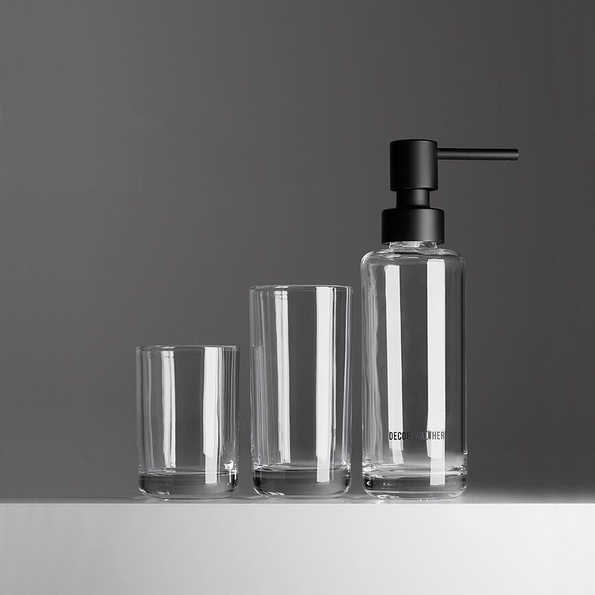 Pop Up Distributeur de Savon avec gobelets, transparent, Set 3 pièces