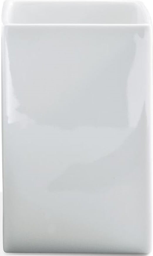 Portacepillos de porcelana, cuadrado, 11 cm, blanco