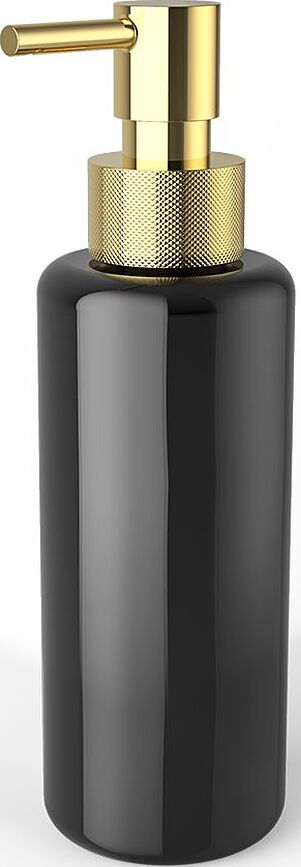 Porter Distributeur de Savon, noir, pompe dorée