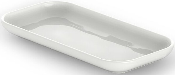 Porzellan Badezimmertablett 19,7 cm oval weiß